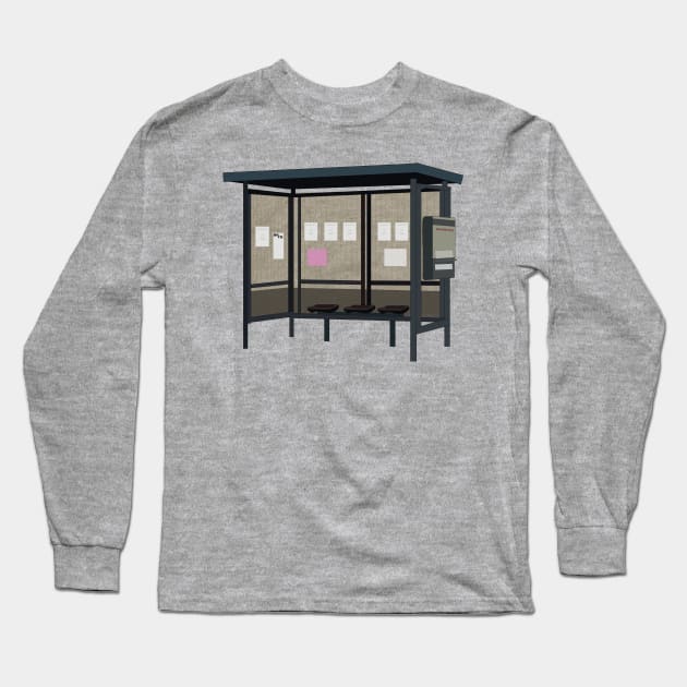 Dark bus stop Long Sleeve T-Shirt by guayguay